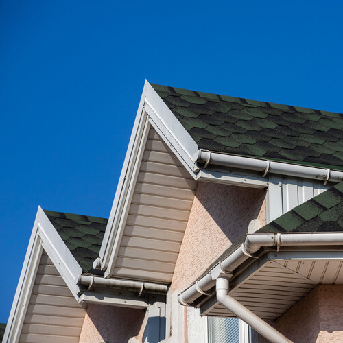 gutters along the roof of a home