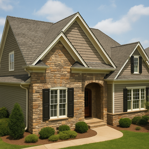 synthetic shingles on a nice home